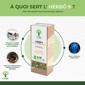 L'herbô 9 confort énergie-vitalité - Bioptimal Bioptimal Infusion infusion.organic