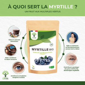 Myrtille bio poudre - Bioptimal Bioptimal Superaliment infusion.organic