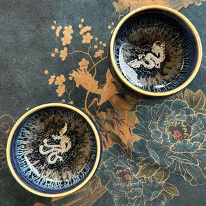 Jianzhan Tenmoku Tea Cup with Silver Dragon 50ml - Bowel - Accessories, Bowel - infusion.organic