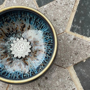 Jianzhan Tenmoku Tea Cup with Silver Flower 50ml - Bowel - Accessories, Bowel - infusion.organic