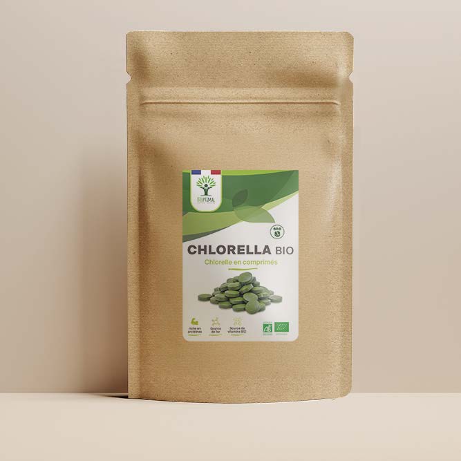 Chlorella bio comprimés - Bioptimal Bioptimal Superaliment infusion.organic