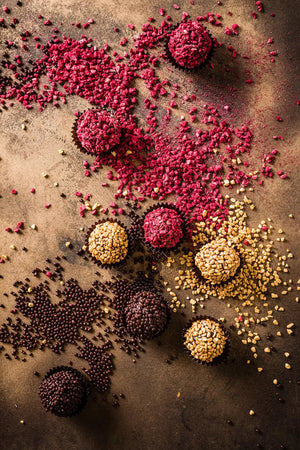 Signature Truffle Set: Pistachio, Raspberry - Chocolate - Chocolate - infusion.organic