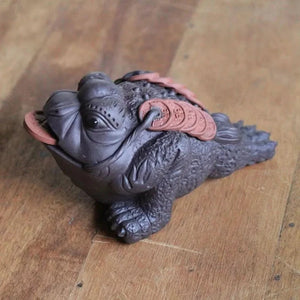 Ceramic tea frog figurine with coin - Figurines - Figurines, Tea Ceremony - infusion.organic