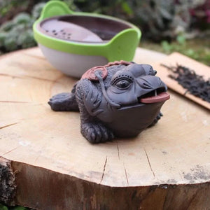 Ceramic tea frog figurine with coin - Figurines - Figurines, Tea Ceremony - infusion.organic