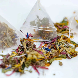 Herbal tea sachets BLOSSOM, case of 50pcs, organic, flower-Plūkt-infusion.organic