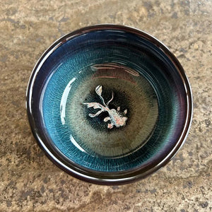 Jianzhan Tenmoku Tea Cup with Silver Fish 50ml - Bowel - Accessories, Bowel - infusion.organic