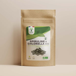 Mix Spiruline et Chlorella bio comprimés - Bioptimal Bioptimal Superaliment infusion.organic