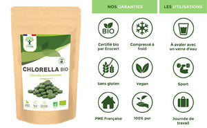 Chlorella bio comprimés - Bioptimal Bioptimal Superaliment infusion.organic