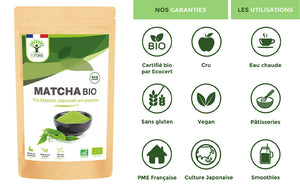 Matcha bio poudre - Bioptimal Bioptimal Superaliment infusion.organic