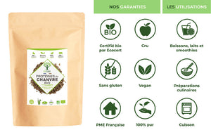 Protéines de chanvre bio poudre - Bioptimal Bioptimal Nutrition sportive infusion.organic