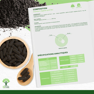 Charbon bio gélules - Bioptimal Bioptimal Complément alimentaire infusion.organic