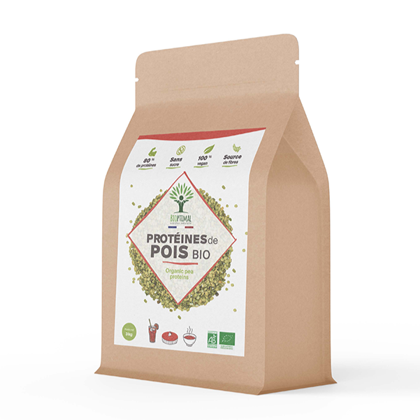Protéines de pois bio poudre - Bioptimal Bioptimal Nutrition sportive infusion.organic