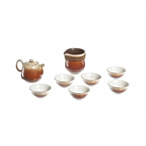 Lin's Ceramics Studio red ceramic set 8 pcs - Set - Accessories, Tea ceremony - infusion.organic