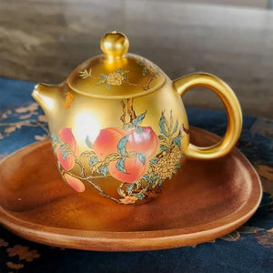 Gilded porcelain teapot Plums 150 ml - Teapot - Tea ceremony - infusion.organic