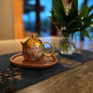 Gilded porcelain teapot Plums 150 ml - Teapot - Tea ceremony - infusion.organic