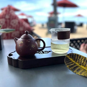 Yixing Brown Clay Teapot with Flowers 210ml - Teapot - Accessories - infusion.organic