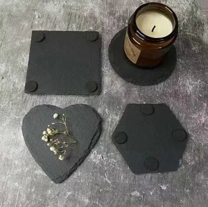Slate Coaster - Heart, Round or Square - Accessories - Accessories - infusion.organic
