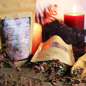 Aphrodisiac Tea with Damiana, Ginseng, Cacao, Rose, Cardamom - Cacao - Cacao - infusion.organic