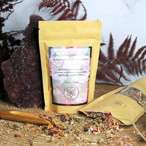 Aphrodisiac Tea with Damiana, Ginseng, Cacao, Rose, Cardamom-Cacao - infusion.organic