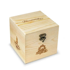 Wooden decorative box, 6 blossom tea, white tea - Blooming Tea - Blooming Tea, White Tea - infusion.organic