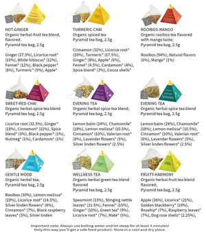 Herbal tea 9 pyramids gift set - Herbal tea, Fruity blend, Rooibos & Honeybush - Herbal tea - infusion.organic