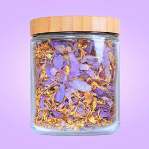 Egyptian Blue Lotus Loose Petals +Stamen in Glass Jar - Magical Tea - Magical Tea - infusion.organic