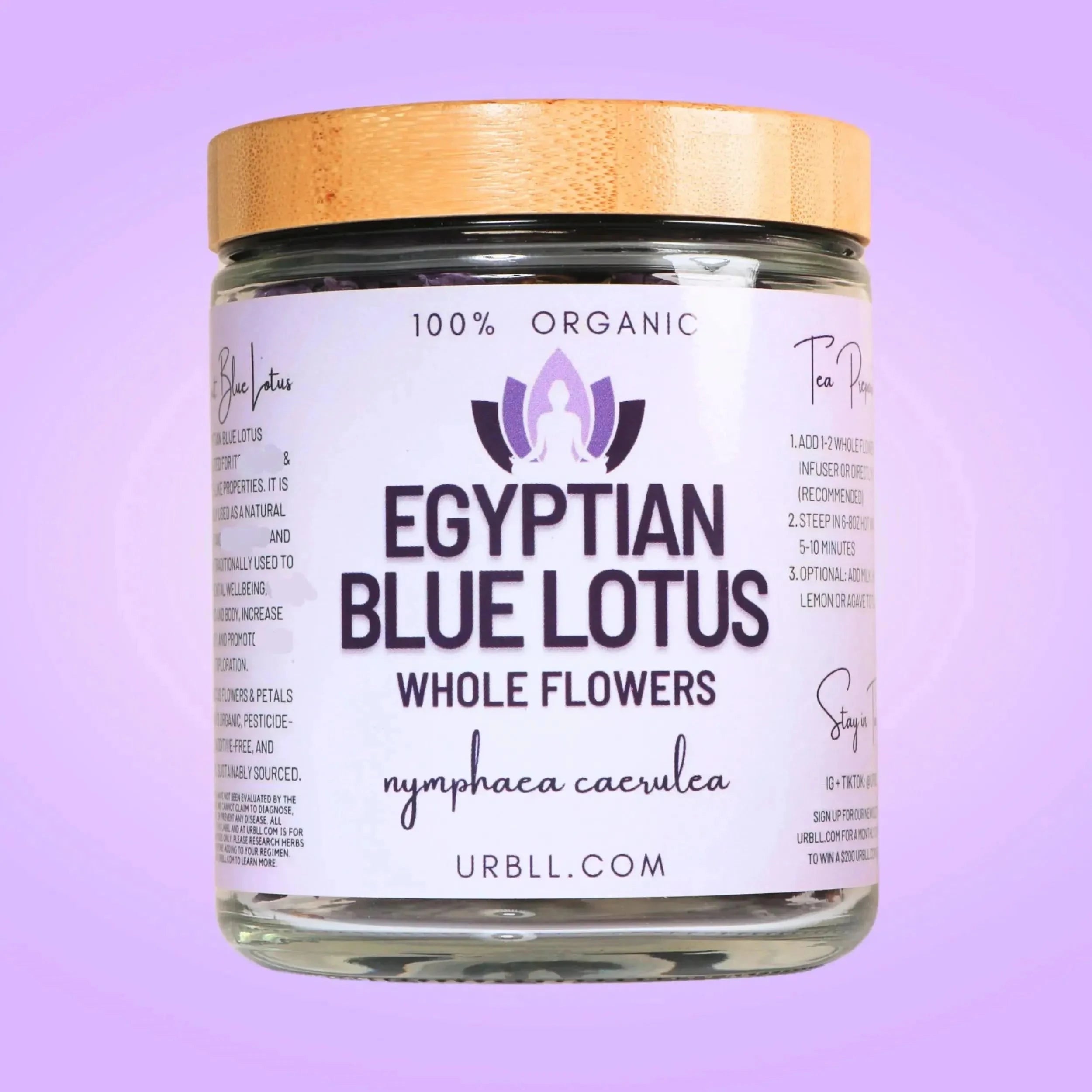 Egyptian Blue Lotus whole flower in Glass Jar - Magical Tea - Magical Tea - infusion.organic