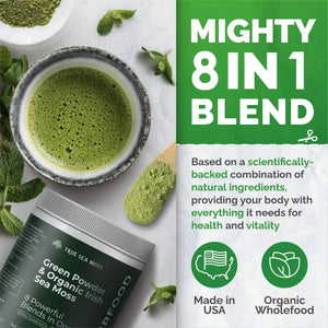 Sea Moss Green Superfood Blend with Spirulina, Ashwagandha - Sea Moss - Minerals, Supplement - infusion.organic