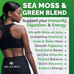 Sea Moss Green Superfood Blend with Spirulina, Ashwagandha - Sea Moss - Minerals, Supplement - infusion.organic