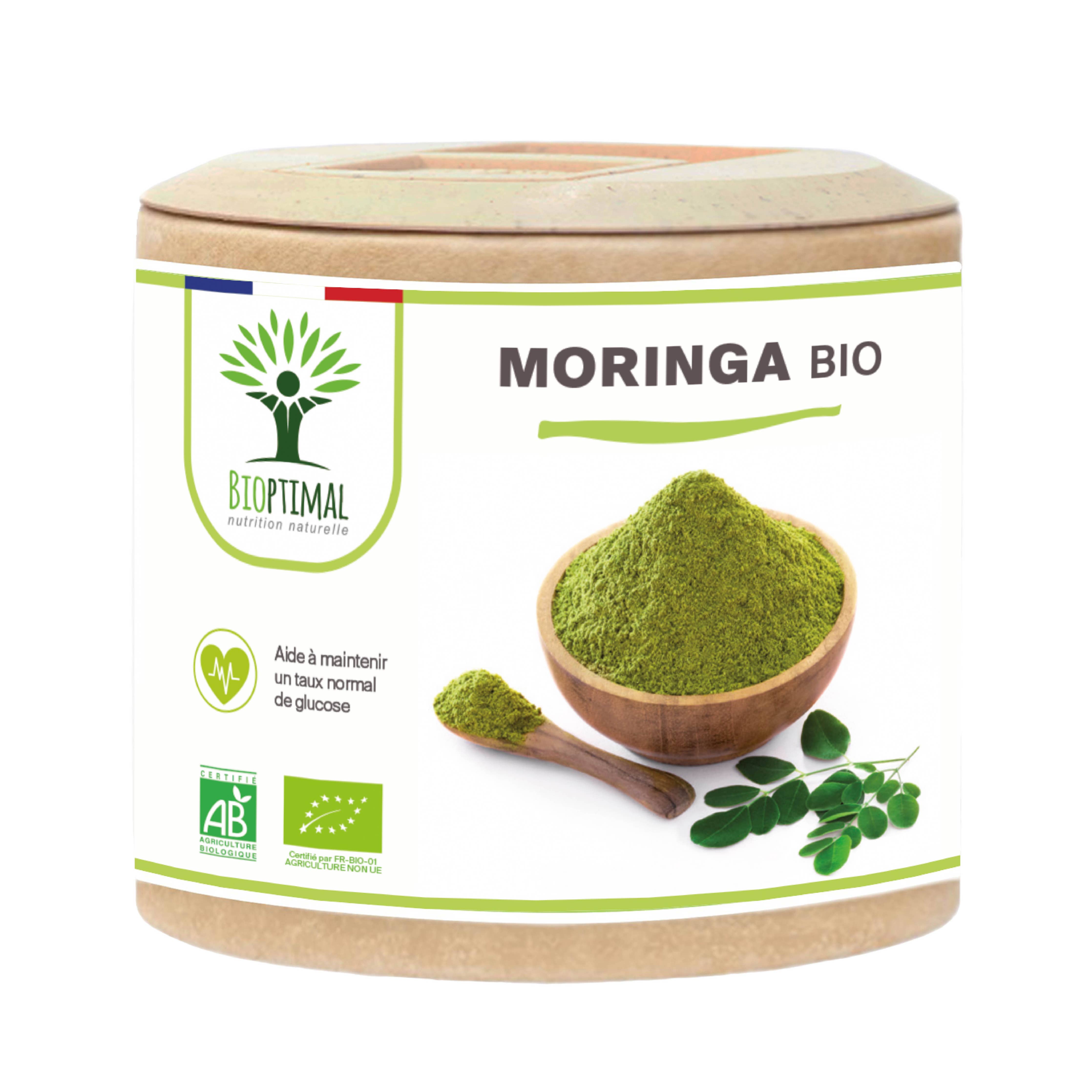 Organic Moringa - Dietary supplement - in capsules Supplement Bioptimal infusion.organic