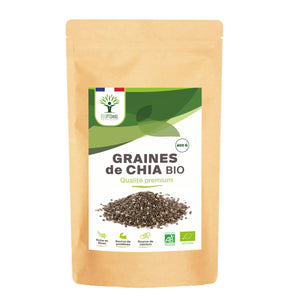 Organic chia seeds - Packaged in France - Vegan Supplement Bioptimal infusion.organic