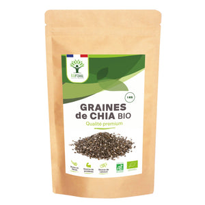 Organic chia seeds - Packaged in France - Vegan Supplement Bioptimal infusion.organic