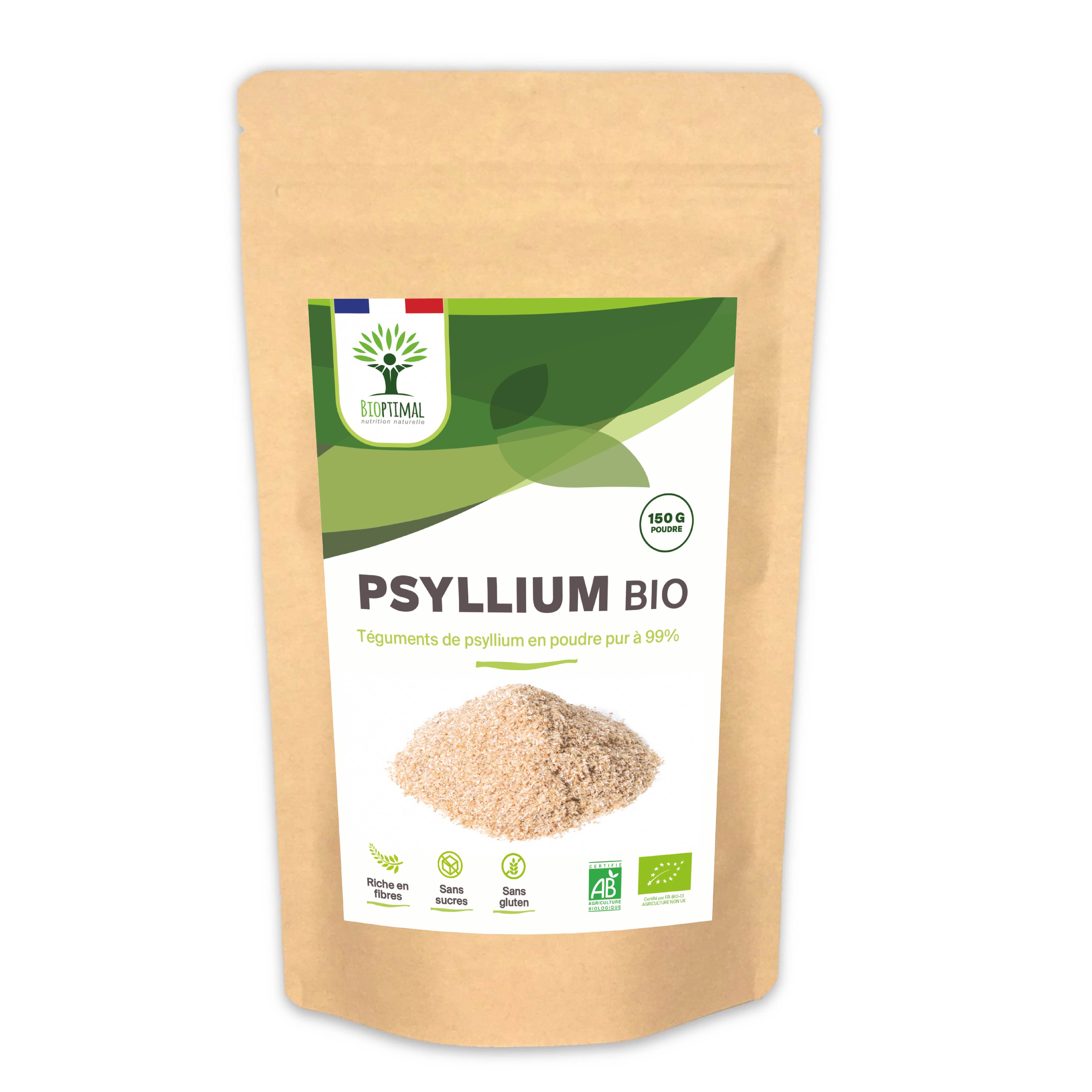 Organic blond psyllium powder - Packaged in France Supplement Bioptimal infusion.organic