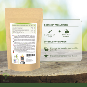 Organic ashwagandha powder - Packaged in France - Vegan Supplement Bioptimal infusion.organic