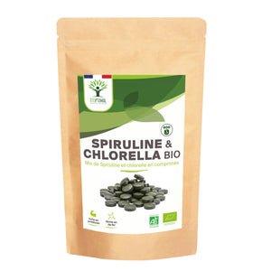 Organic spirulina & chlorella - in tablets Supplement Bioptimal infusion.organic