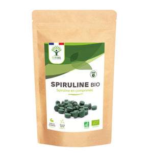 Organic Spirulina in Tablets - Packaged in France - Vegan Supplement Bioptimal infusion.organic