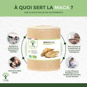 Maca Bio - Food supplement - in capsules Supplement Bioptimal infusion.organic