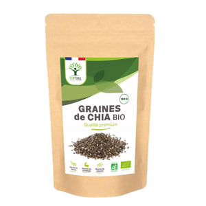 Organic chia seeds - Packaged in France - Vegan Supplement Bioptimal infusion.organic