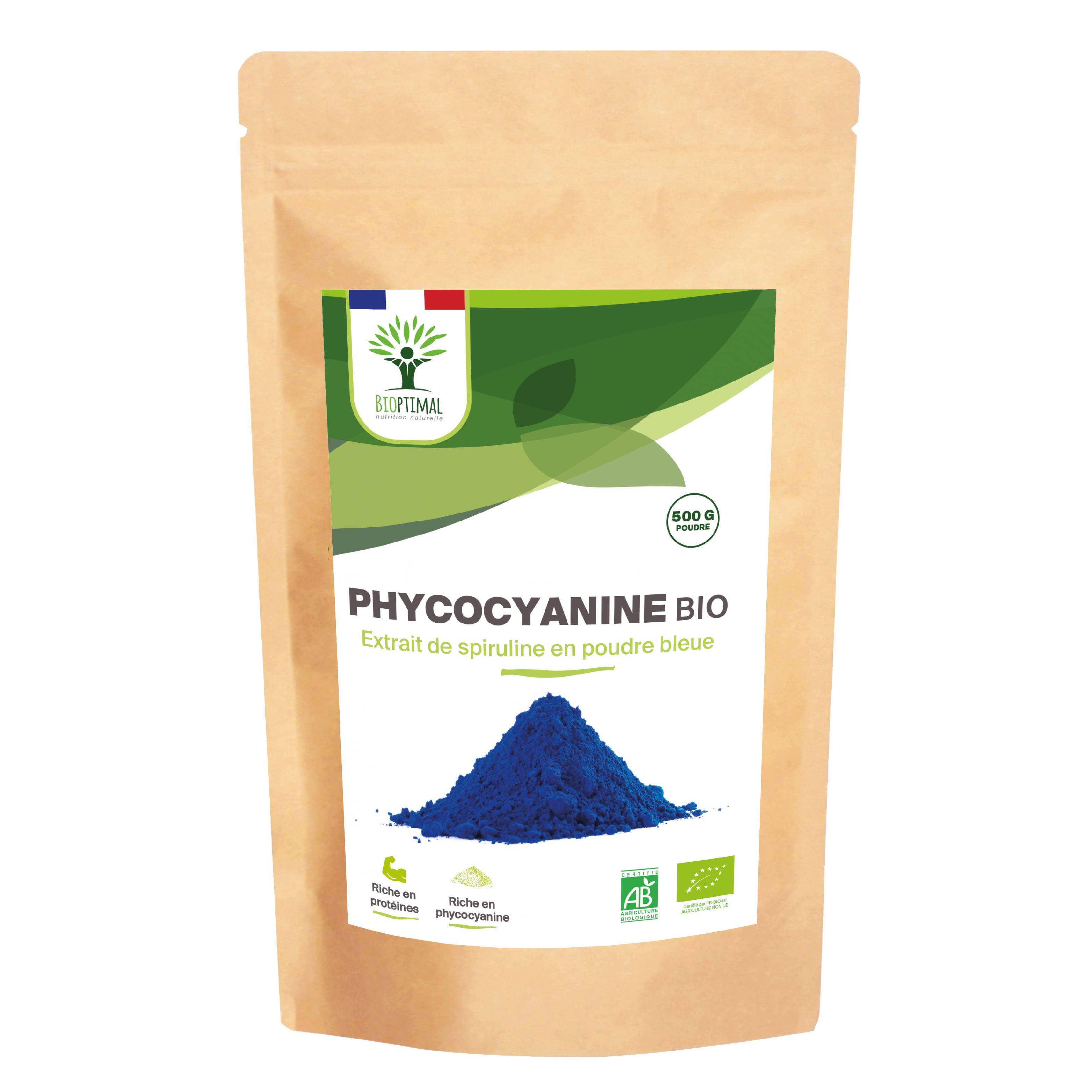 Organic Phycocyanin - Blue Spirulina Extract Powder Supplement Bioptimal infusion.organic