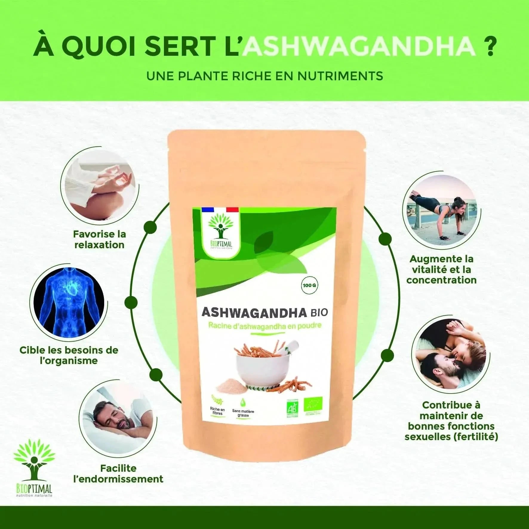 ashwagandha powder - Adaptogens, Supplements - Adaptogens, Supplements - infusion.organic