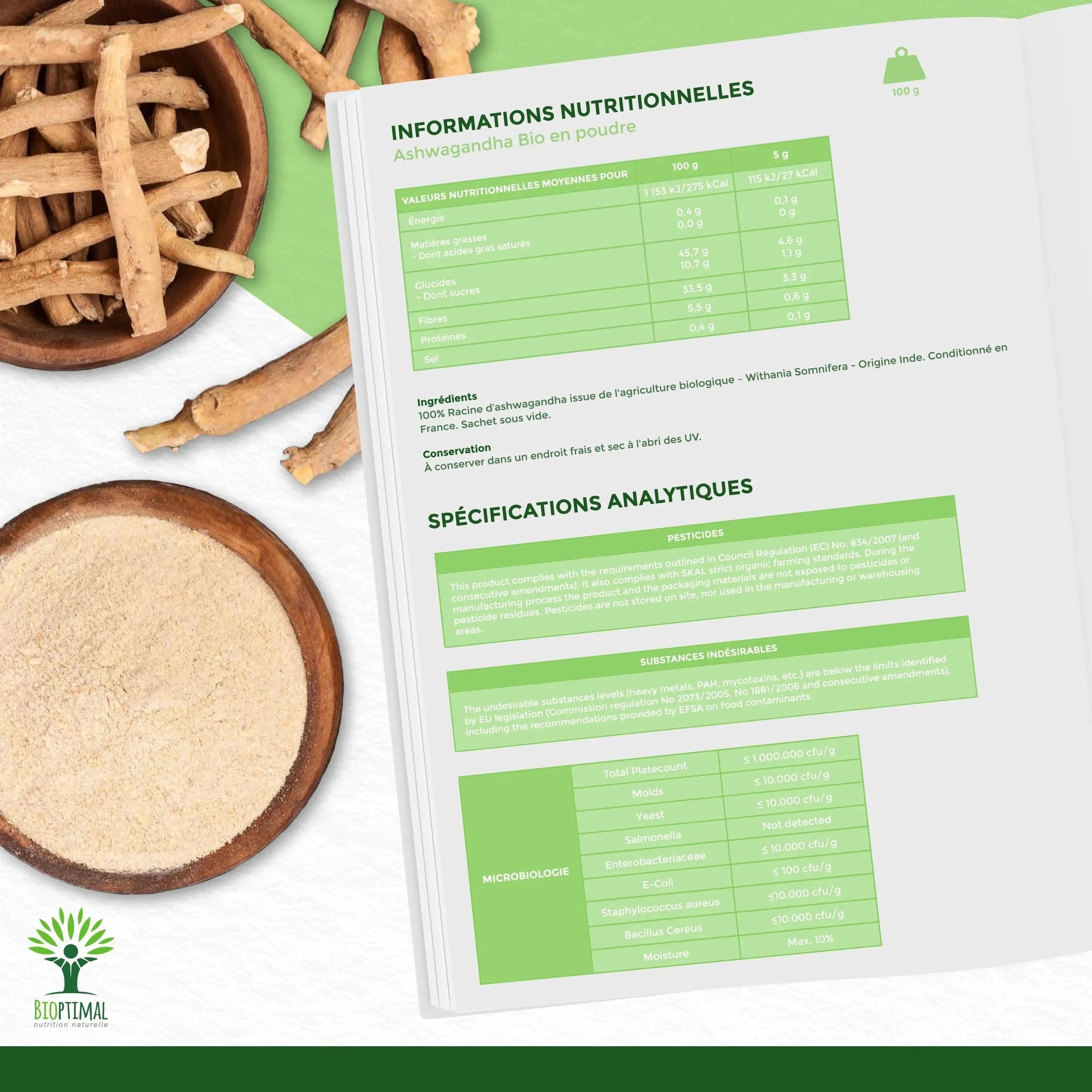 ashwagandha powder - Adaptogens, Supplements - Adaptogens, Supplements - infusion.organic