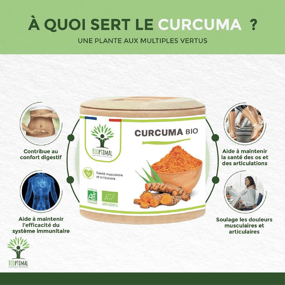 Curcuma bio gélules - Bioptimal Bioptimal Complément alimentaire infusion.organic