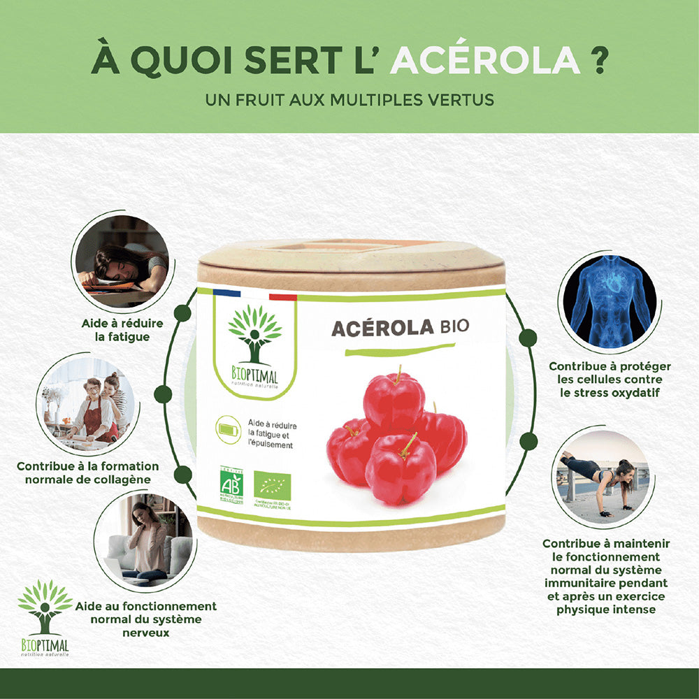 Acérola bio Gélules - Bioptimal Bioptimal Complément alimentaire infusion.organic