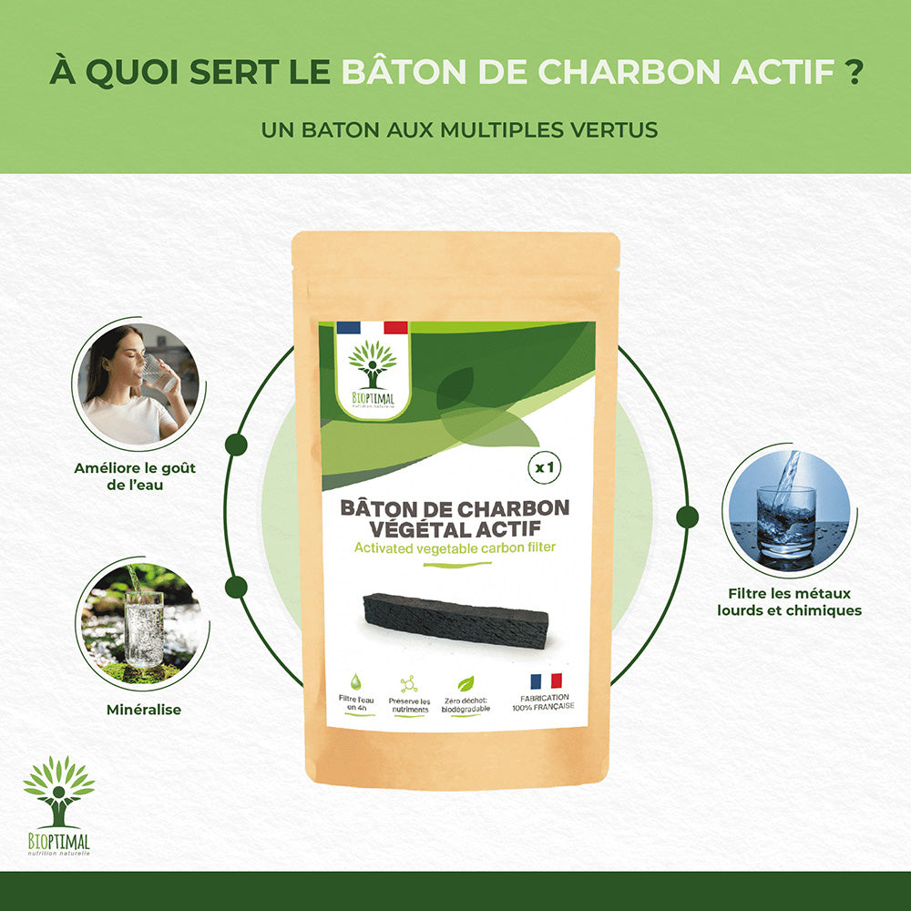 Bâton de charbon -  Bioptimal Bioptimal Superaliment infusion.organic