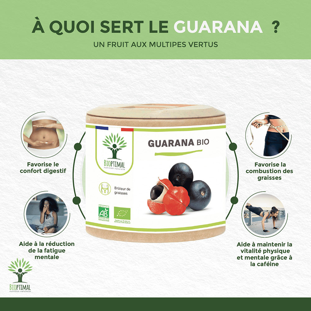 Guarana bio gélules - Bioptimal Bioptimal Complément alimentaire infusion.organic