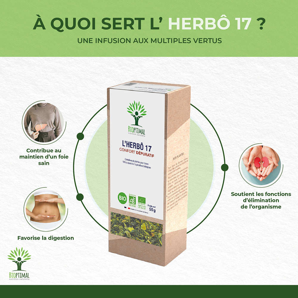 L'herbô 17 confort dépuratif -  Bioptimal Bioptimal Infusion infusion.organic