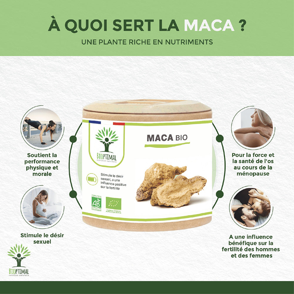 Maca bio gélules -  Bioptimal Bioptimal Complément alimentaire infusion.organic
