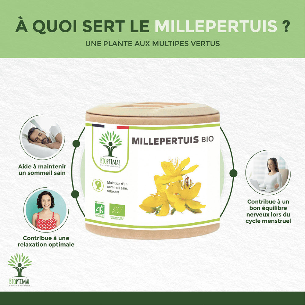 Millepertuis bio gélules -  Bioptimal Bioptimal Complément alimentaire infusion.organic