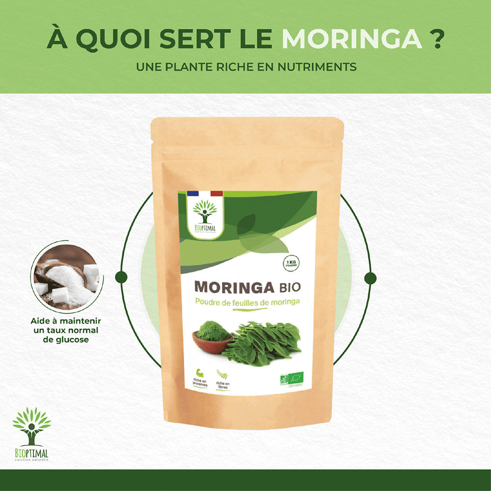 Moringa bio poudre -  Bioptimal Bioptimal Superaliment infusion.organic
