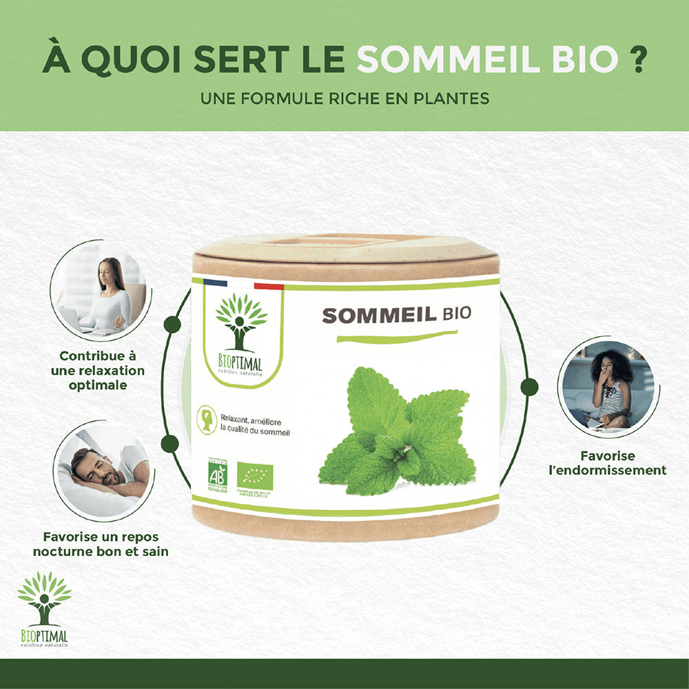 Sommeil bio gélules -  Bioptimal Bioptimal Complément alimentaire infusion.organic